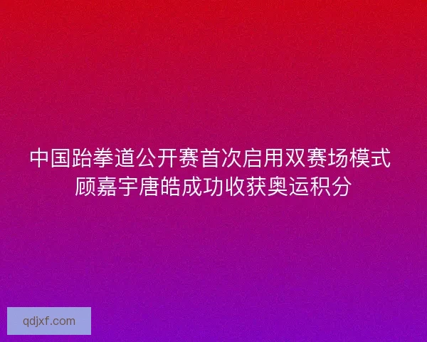 中国跆拳道公开赛首次启用双赛场模式 顾嘉宇唐皓成功收获奥运积分