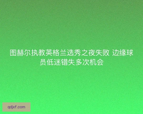图赫尔执教英格兰选秀之夜失败 边缘球员低迷错失多次机会