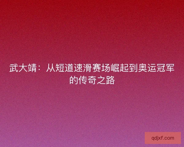 武大靖：从短道速滑赛场崛起到奥运冠军的传奇之路
