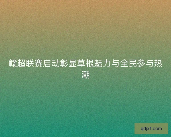 赣超联赛启动彰显草根魅力与全民参与热潮